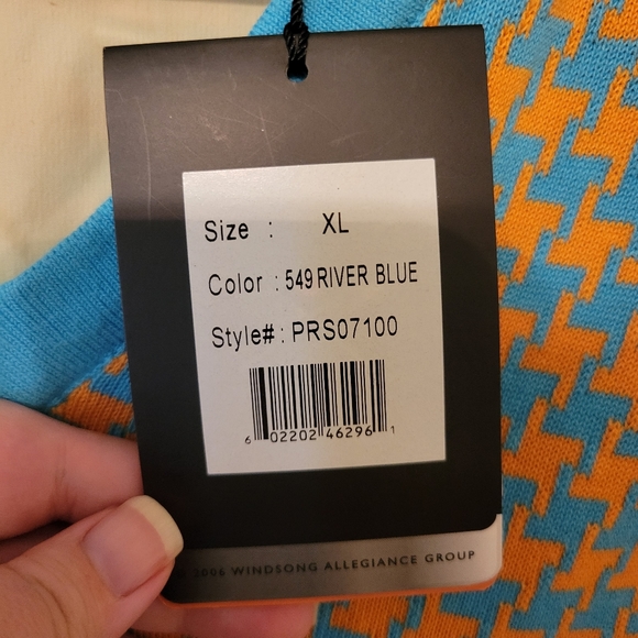PRX Sz XL Pivot Rules Performance Blue Orange Houndstooth Pullover Golf Vest NWT - Picture 4 of 9